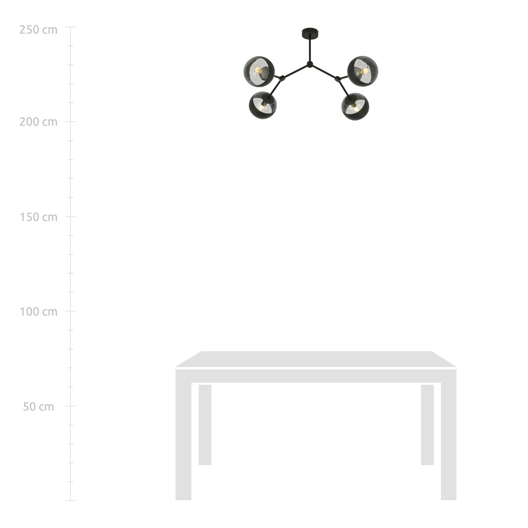 Emibig Stropna svjetiljka SPACE 230V 10W MAX LED E14 Čelik/ Staklo Crna
