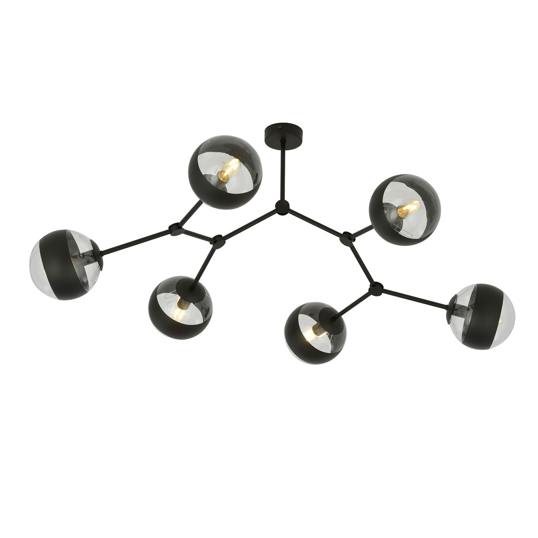 Emibig Stropna svjetiljka SPACE 230V 10W MAX LED E14 Čelik/ Staklo Crna