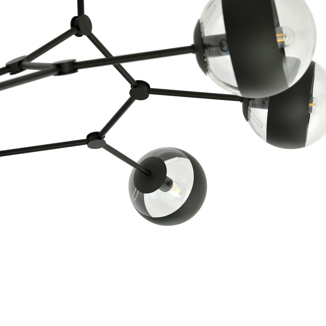 Emibig Stropna svjetiljka SPACE 230V 10W MAX LED E14 Čelik/ Staklo Crna