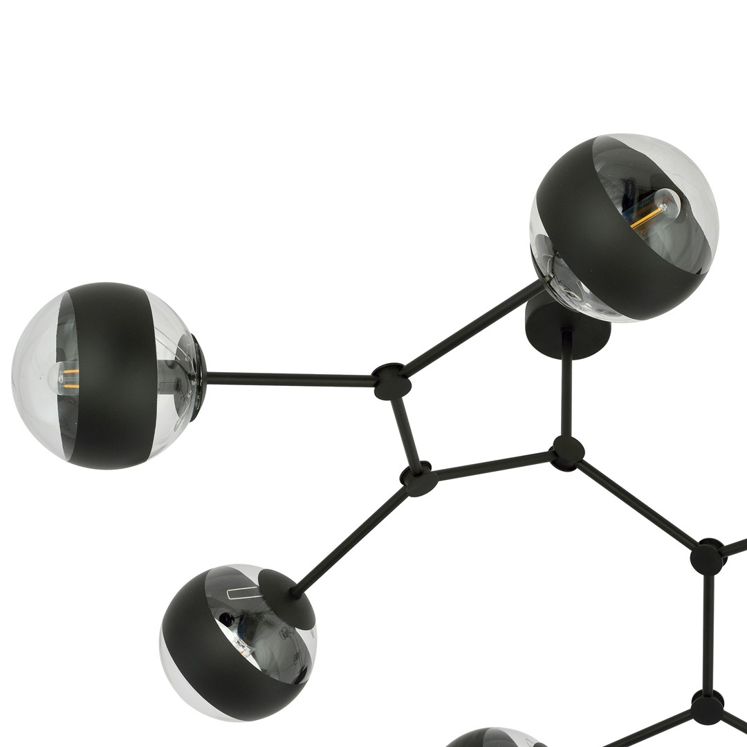 Emibig Stropna svjetiljka SPACE 230V 10W MAX LED E14 Čelik/ Staklo Crna