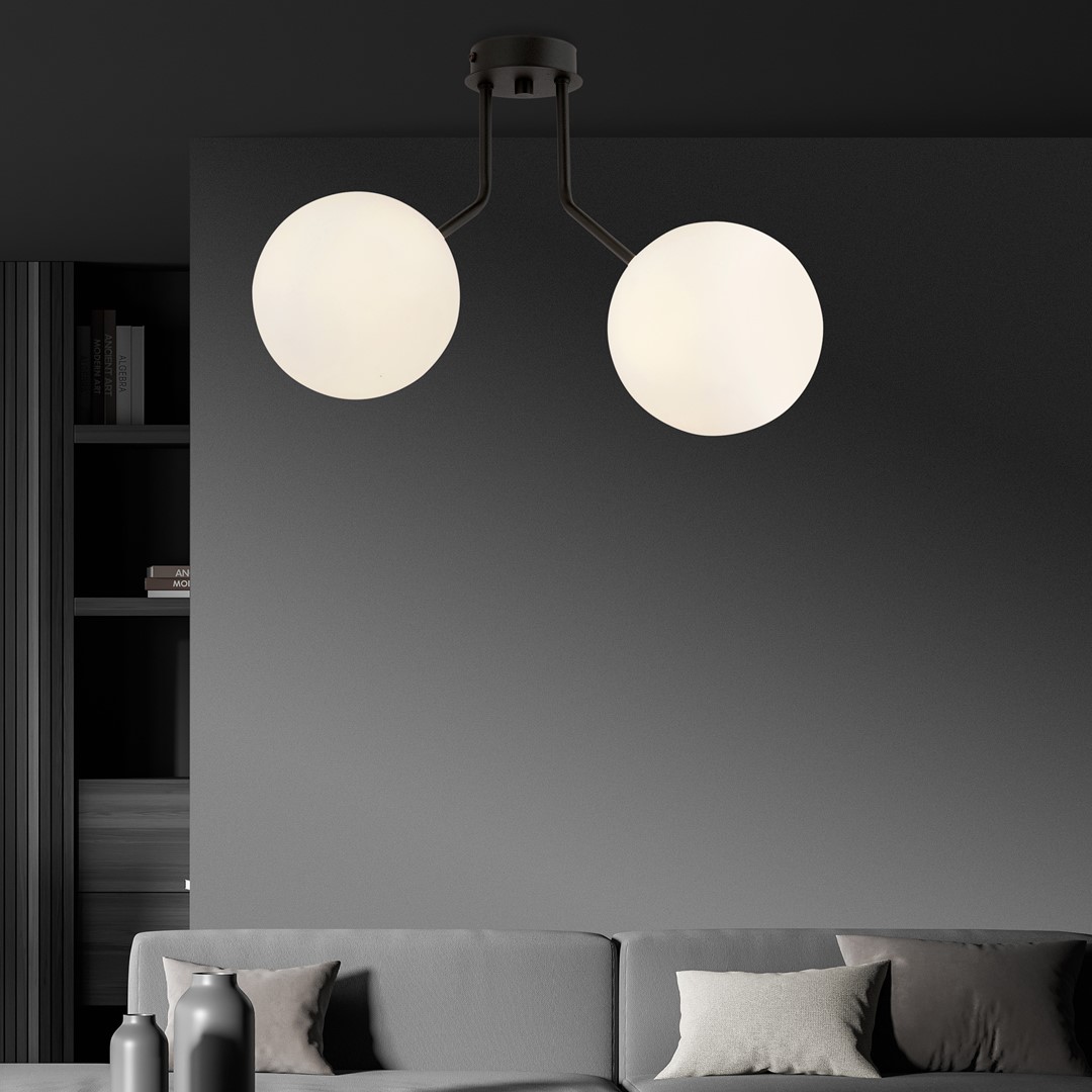 Emibig Stropna svjetiljka NOVA 230V 10W MAX LED E14 Čelik/ Staklo Crna
