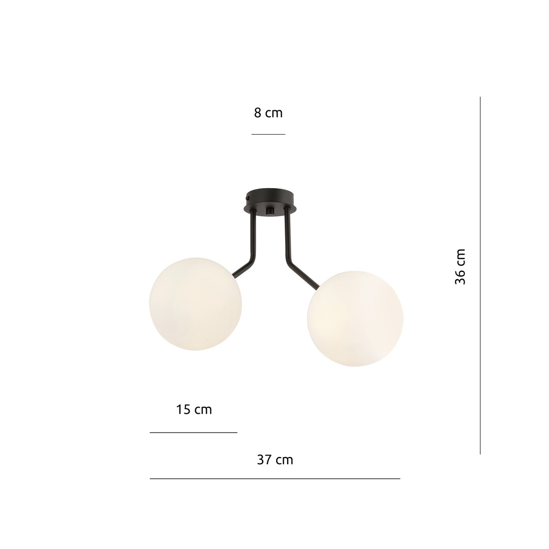 Emibig Stropna svjetiljka NOVA 230V 10W MAX LED E14 Čelik/ Staklo Crna