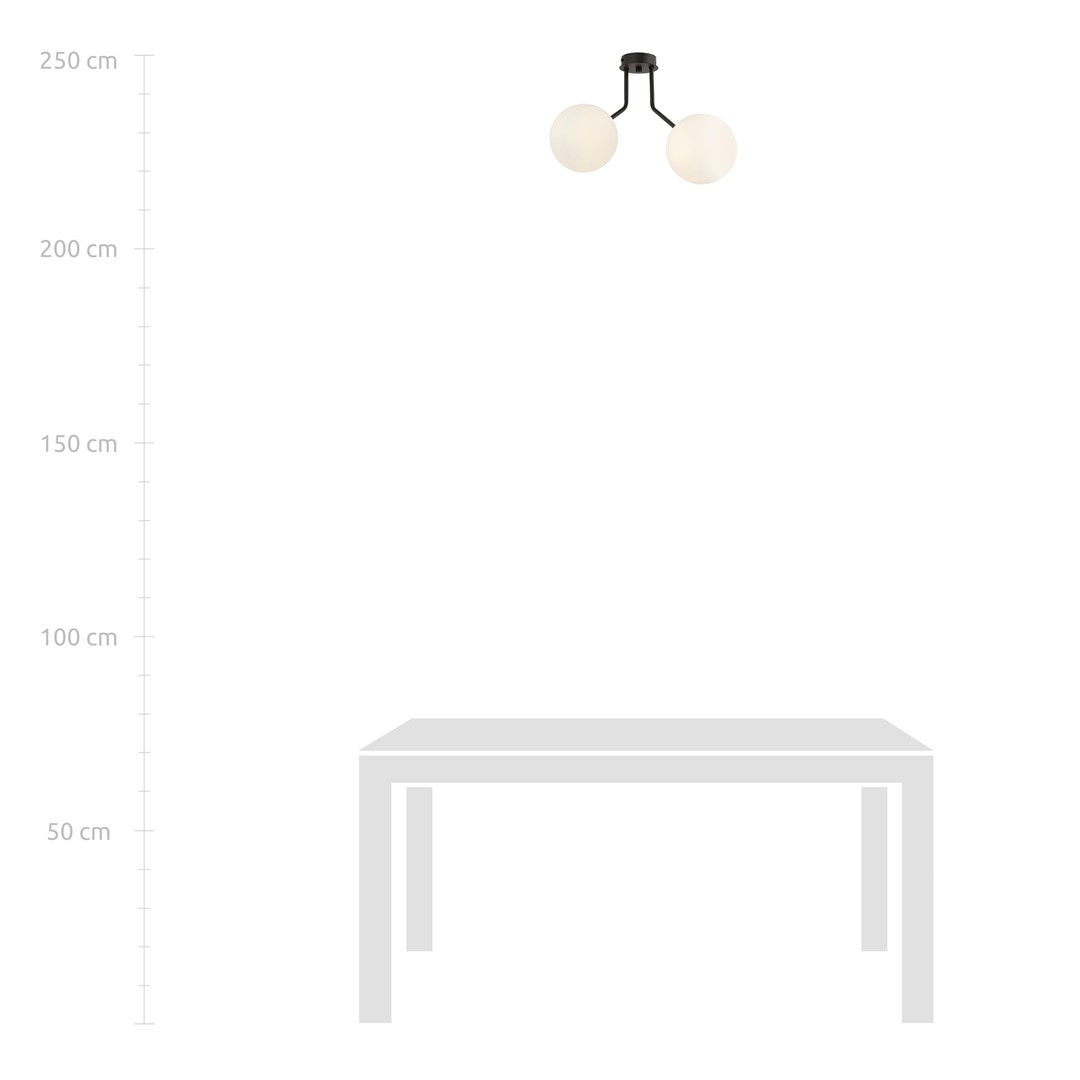 Emibig Stropna svjetiljka NOVA 230V 10W MAX LED E14 Čelik/ Staklo Crna