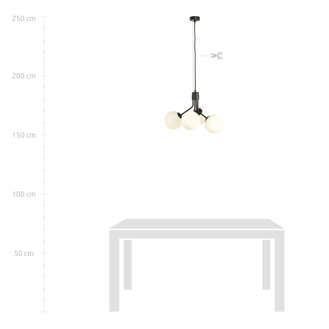 Emibig Visilica NOVA 230V 10W MAX LED E14 Čelik/ Staklo Crna