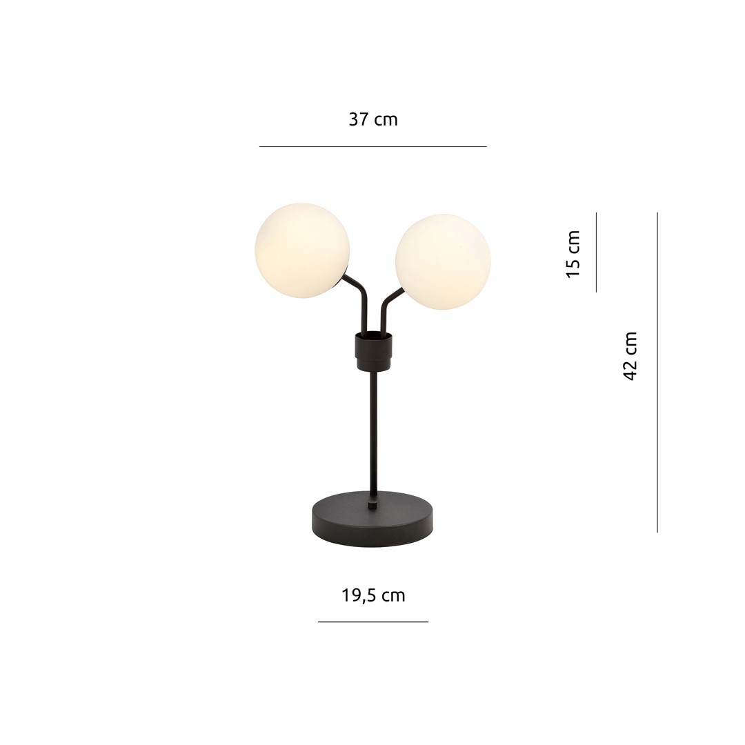 Emibig Stolna lampa NOVA 230V 10W MAX LED E14 Čelik/ Staklo Crna