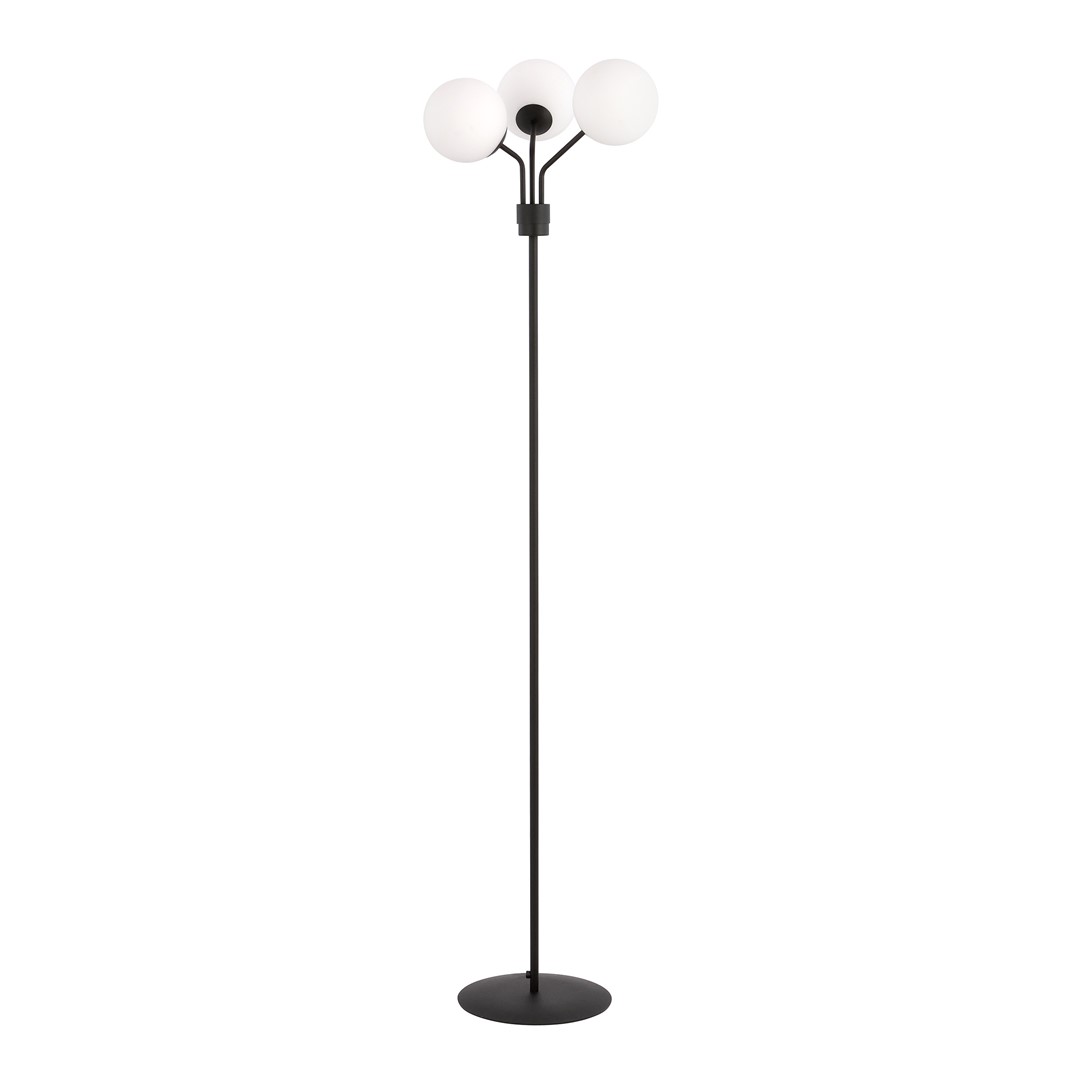 Emibig Podna lampa NOVA 230V 10W MAX LED E14 Čelik/ Staklo Crna