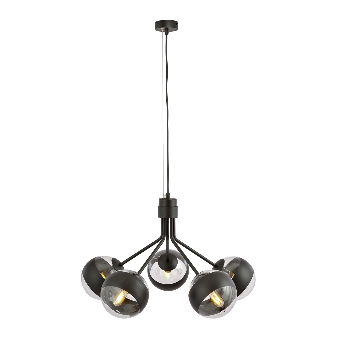 Emibig Visilica NOVA 230V 10W MAX LED E14 Čelik/ Staklo Crna