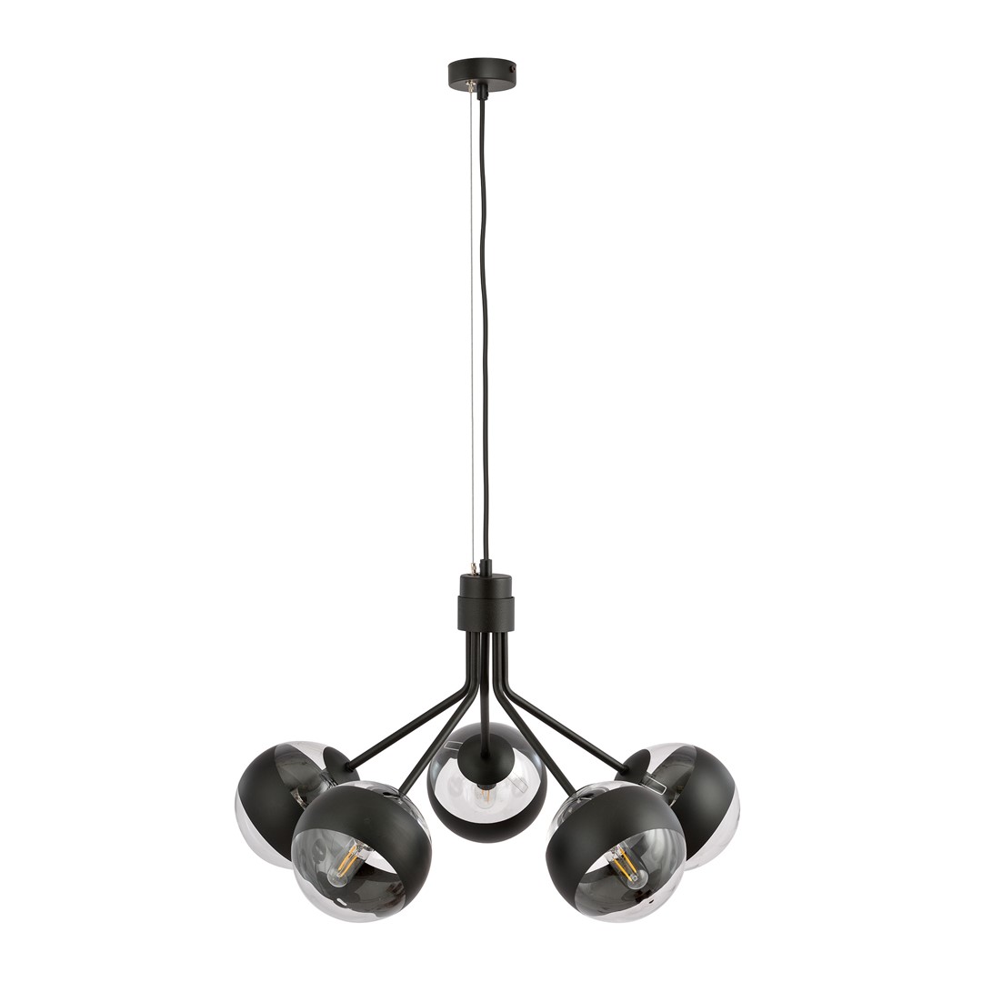 Emibig Visilica NOVA 230V 10W MAX LED E14 Čelik/ Staklo Crna