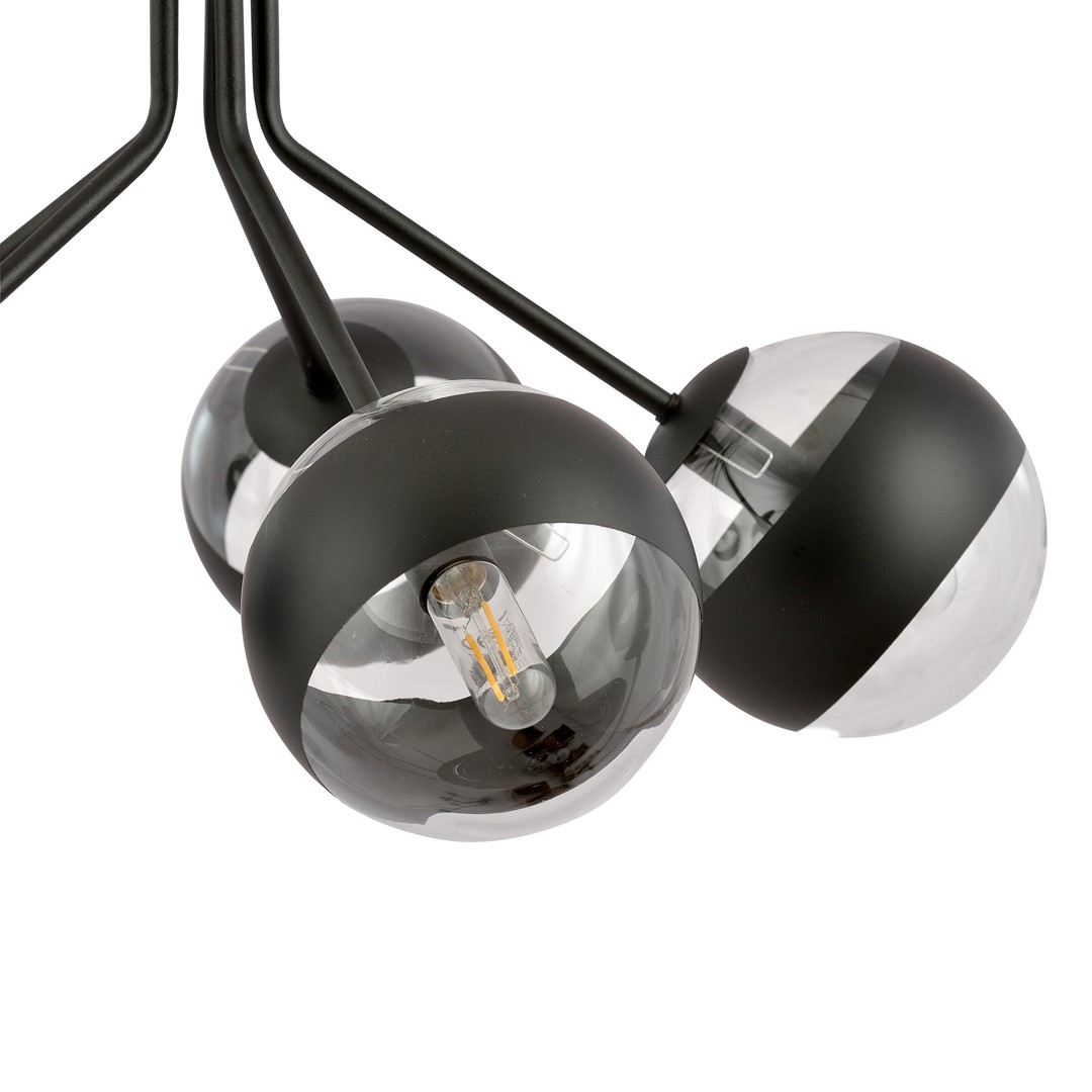 Emibig Visilica NOVA 230V 10W MAX LED E14 Čelik/ Staklo Crna