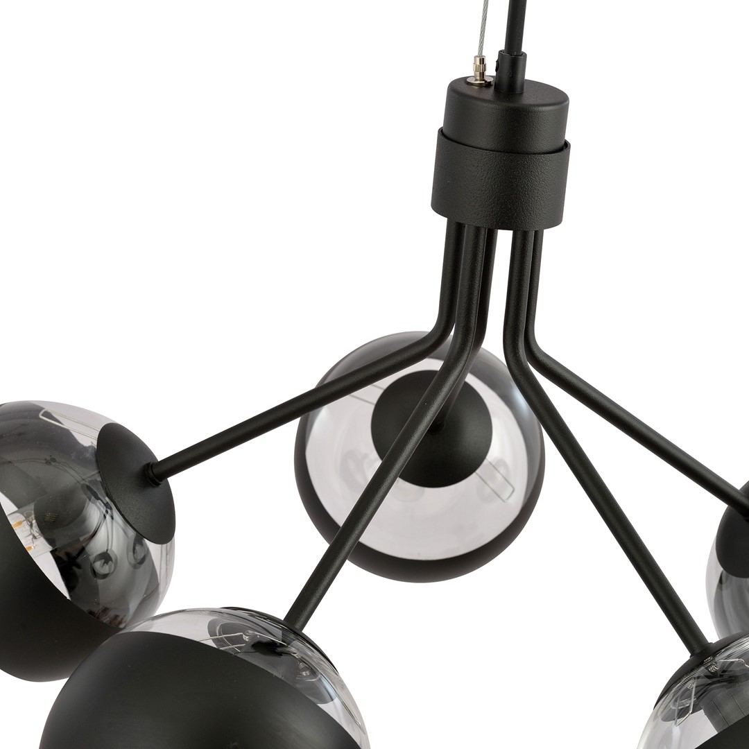 Emibig Visilica NOVA 230V 10W MAX LED E14 Čelik/ Staklo Crna