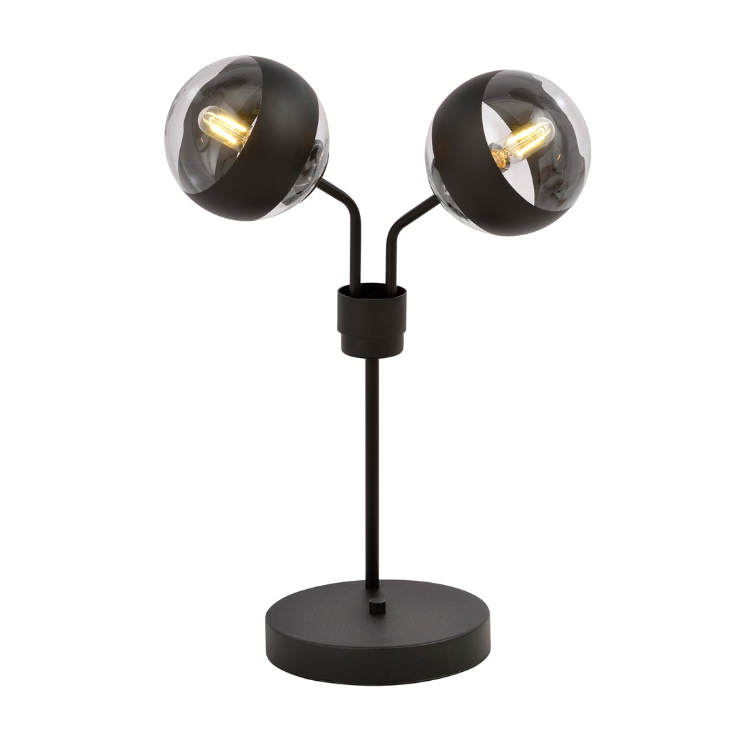 Emibig Stolna lampa NOVA 230V 10W MAX LED E14 Čelik/ Staklo Crna
