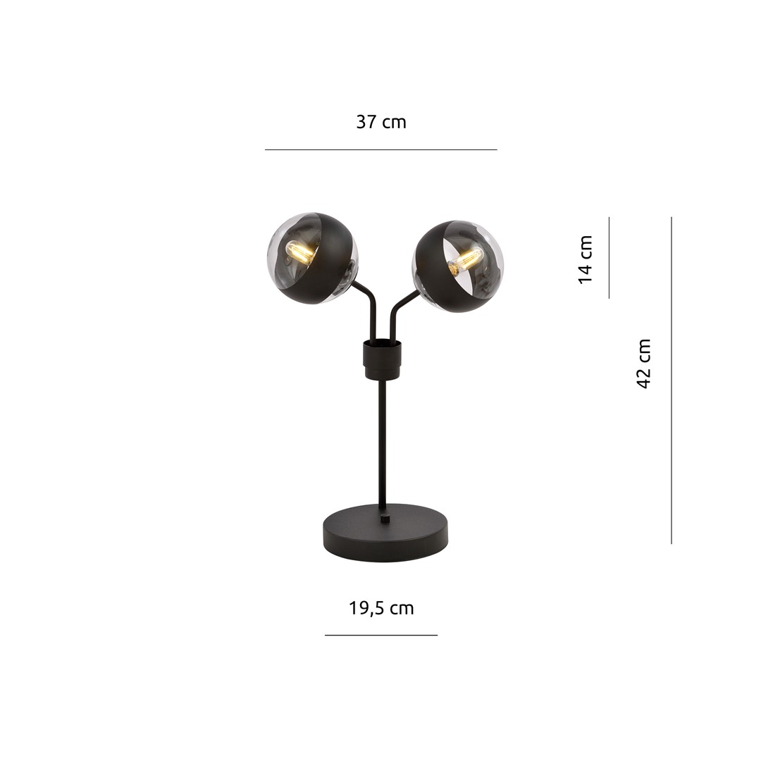 Emibig Stolna lampa NOVA 230V 10W MAX LED E14 Čelik/ Staklo Crna
