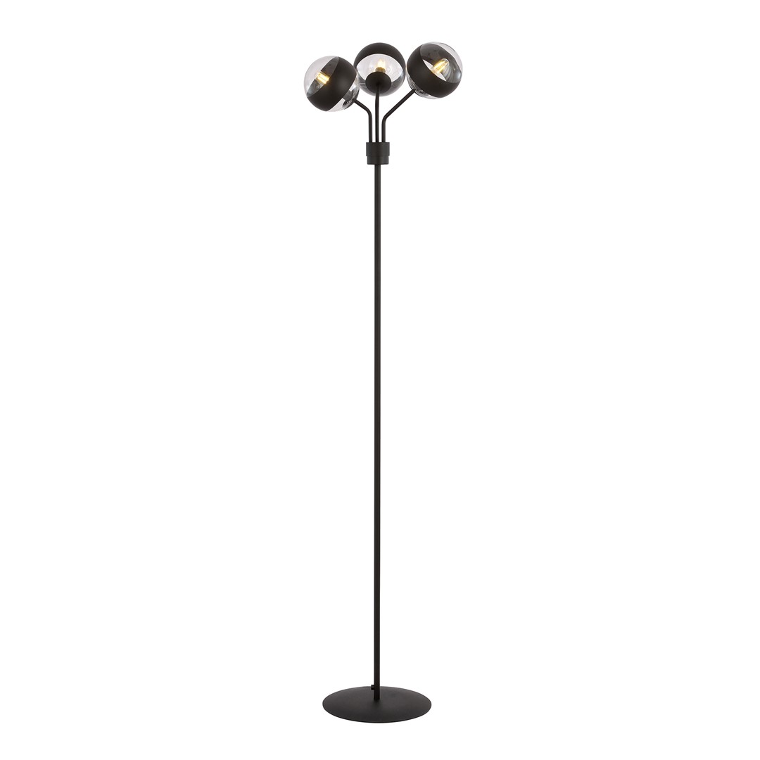 Emibig Podna lampa NOVA 230V 10W MAX LED E14 Čelik/ Staklo Crna