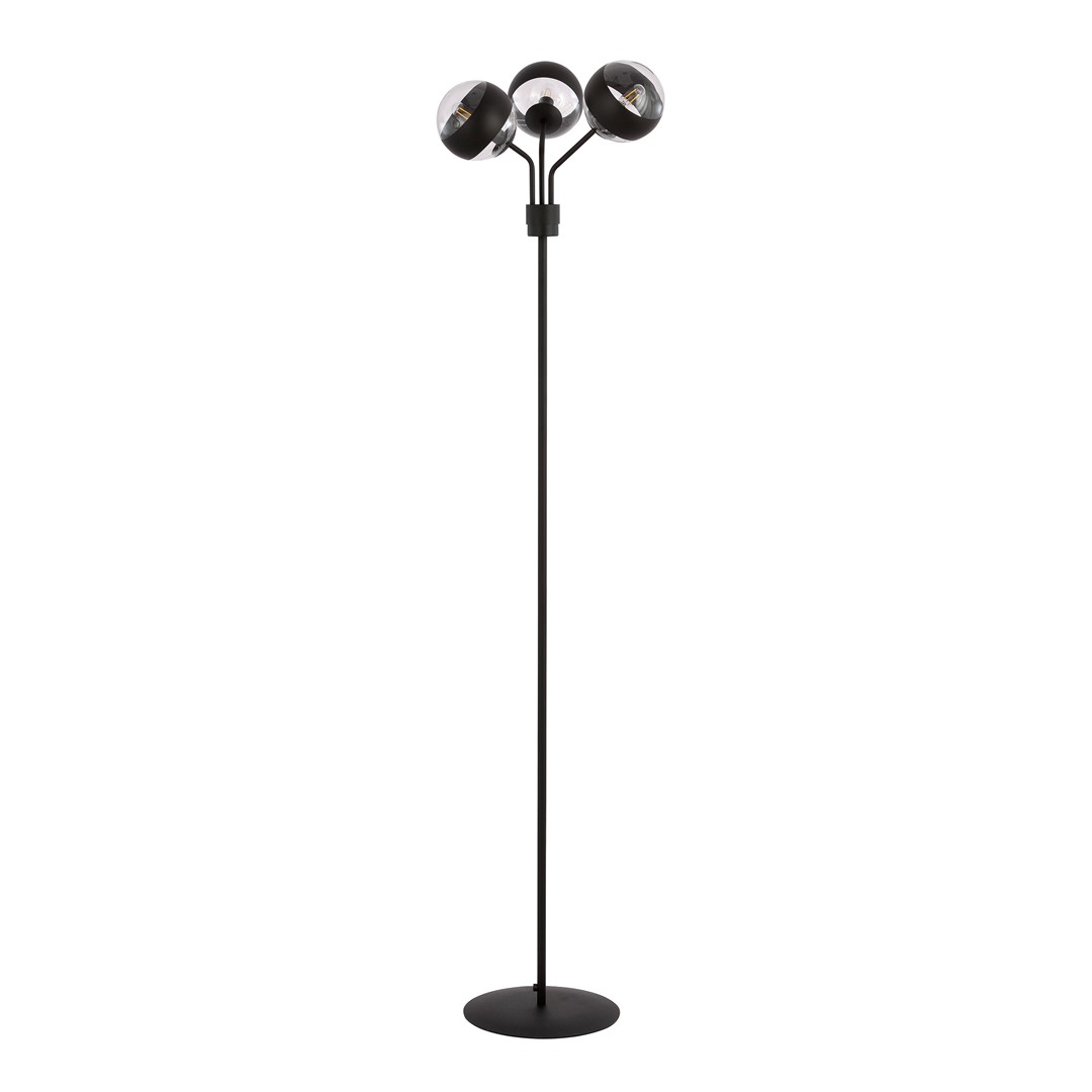 Emibig Podna lampa NOVA 230V 10W MAX LED E14 Čelik/ Staklo Crna