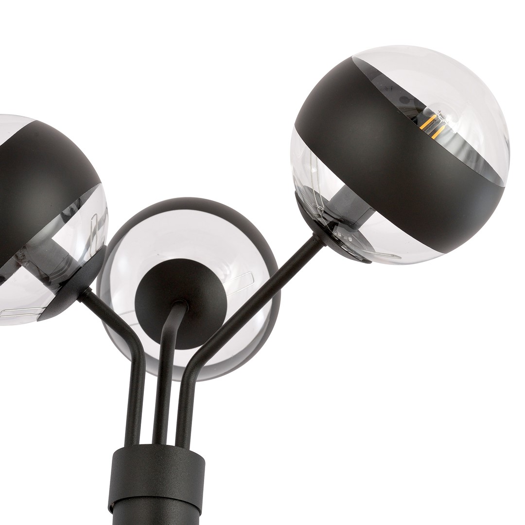 Emibig Podna lampa NOVA 230V 10W MAX LED E14 Čelik/ Staklo Crna