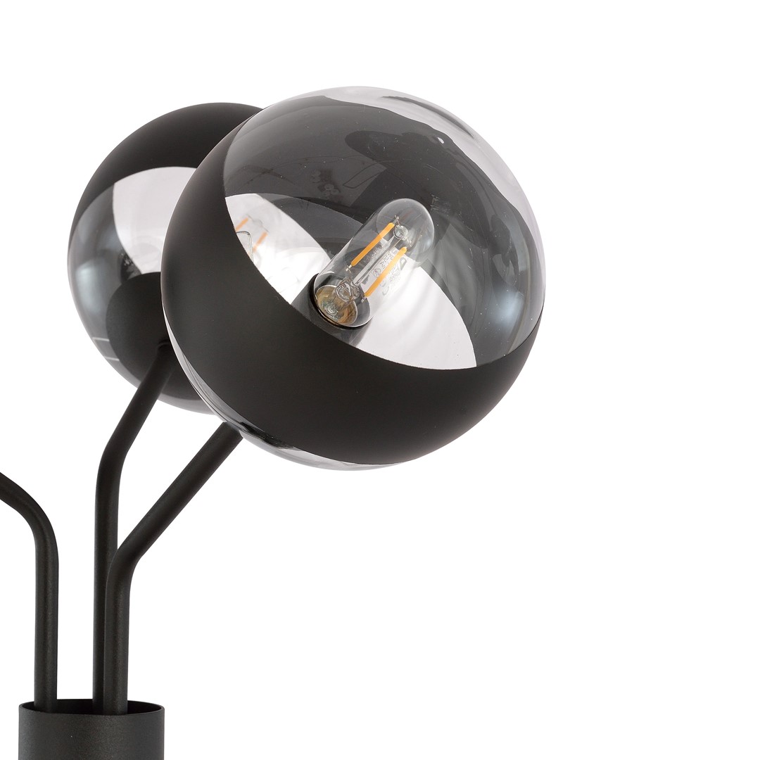 Emibig Podna lampa NOVA 230V 10W MAX LED E14 Čelik/ Staklo Crna