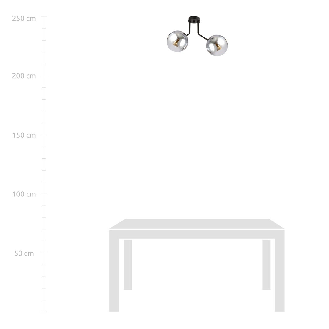 Emibig Stropna svjetiljka NOVA 230V 10W MAX LED E14 Čelik/ Staklo Crna