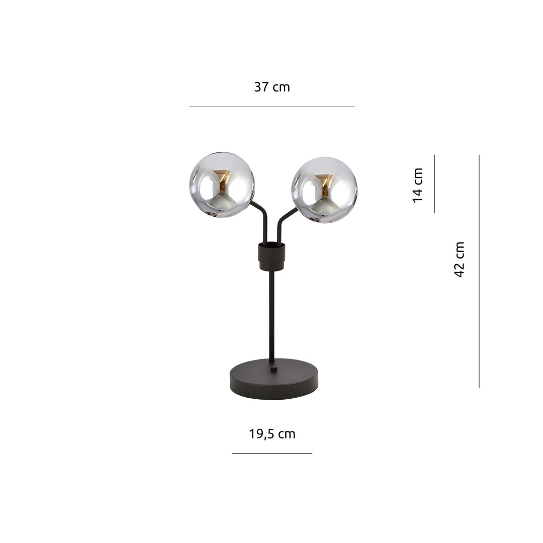 Emibig Stolna lampa NOVA 230V 10W MAX LED E14 Čelik/ Staklo Crna