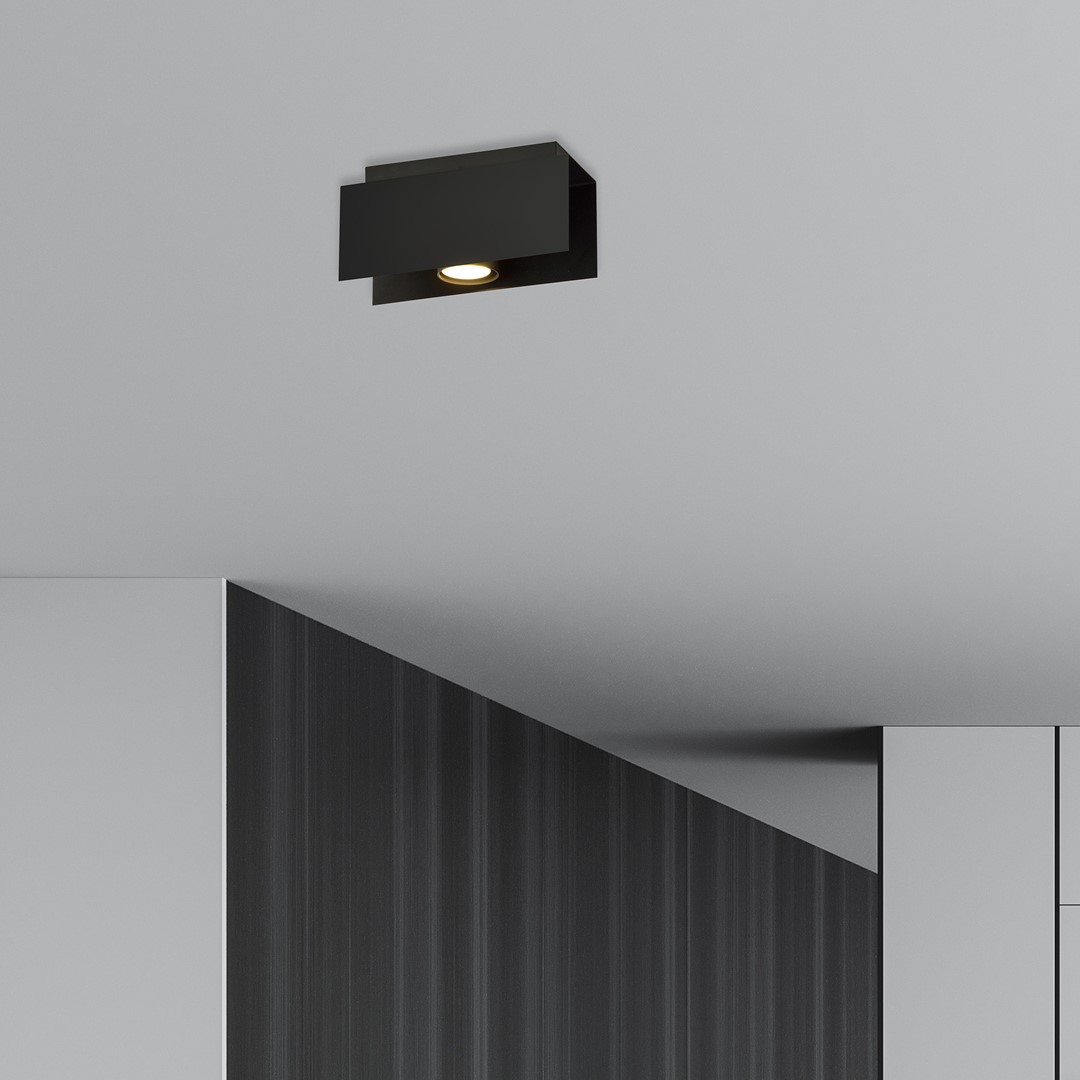 Emibig Stropna svjetiljka KENNO 230V 10W MAX LED GU10 Čelik Crna