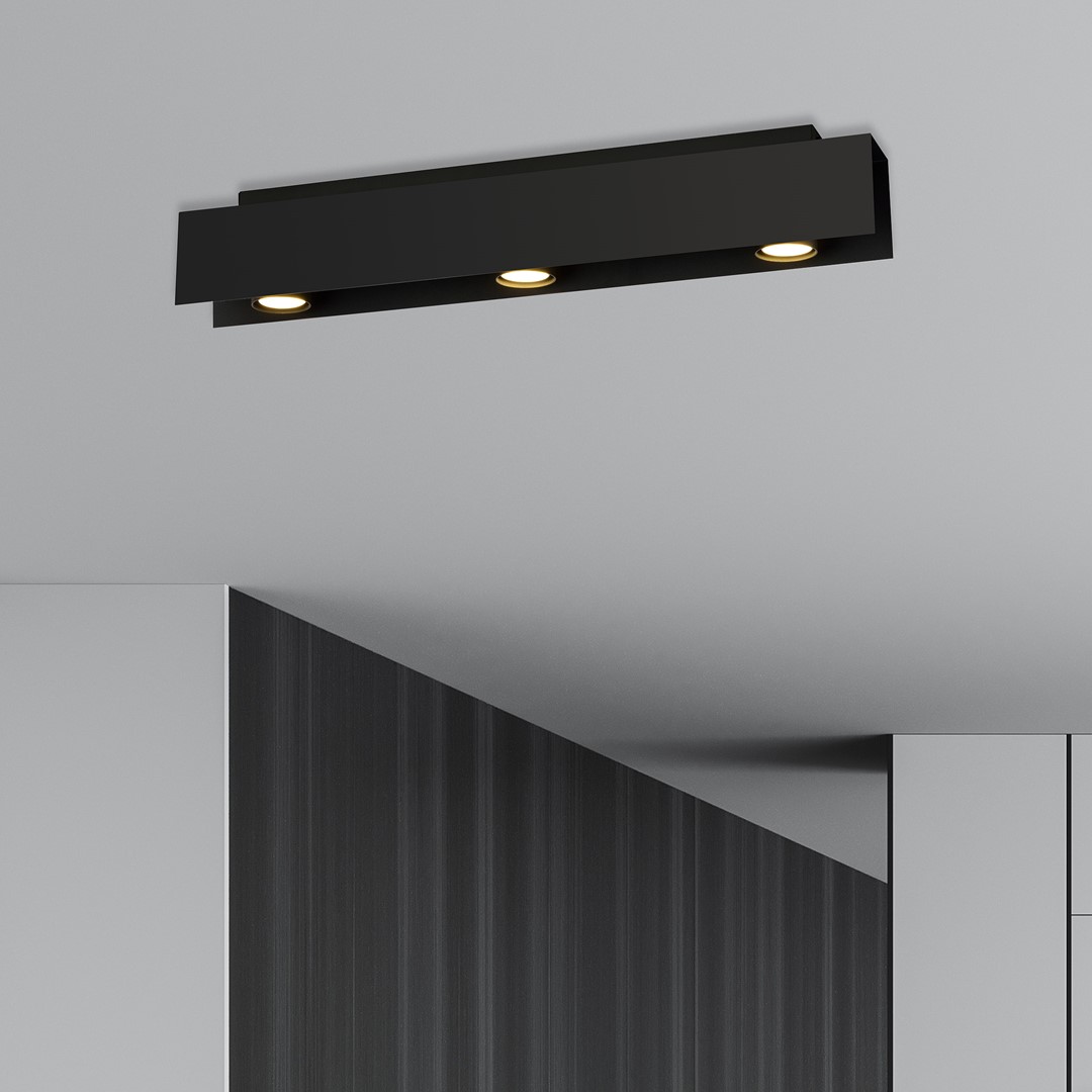 Emibig Stropna svjetiljka KENNO 230V 10W MAX LED GU10 Čelik Crna