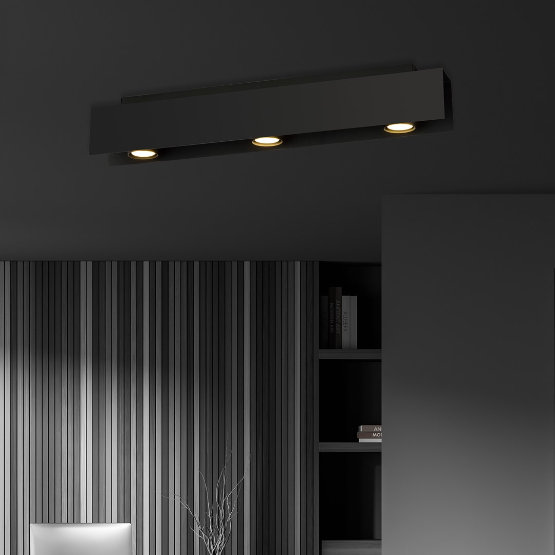 Emibig Stropna svjetiljka KENNO 230V 10W MAX LED GU10 Čelik Crna