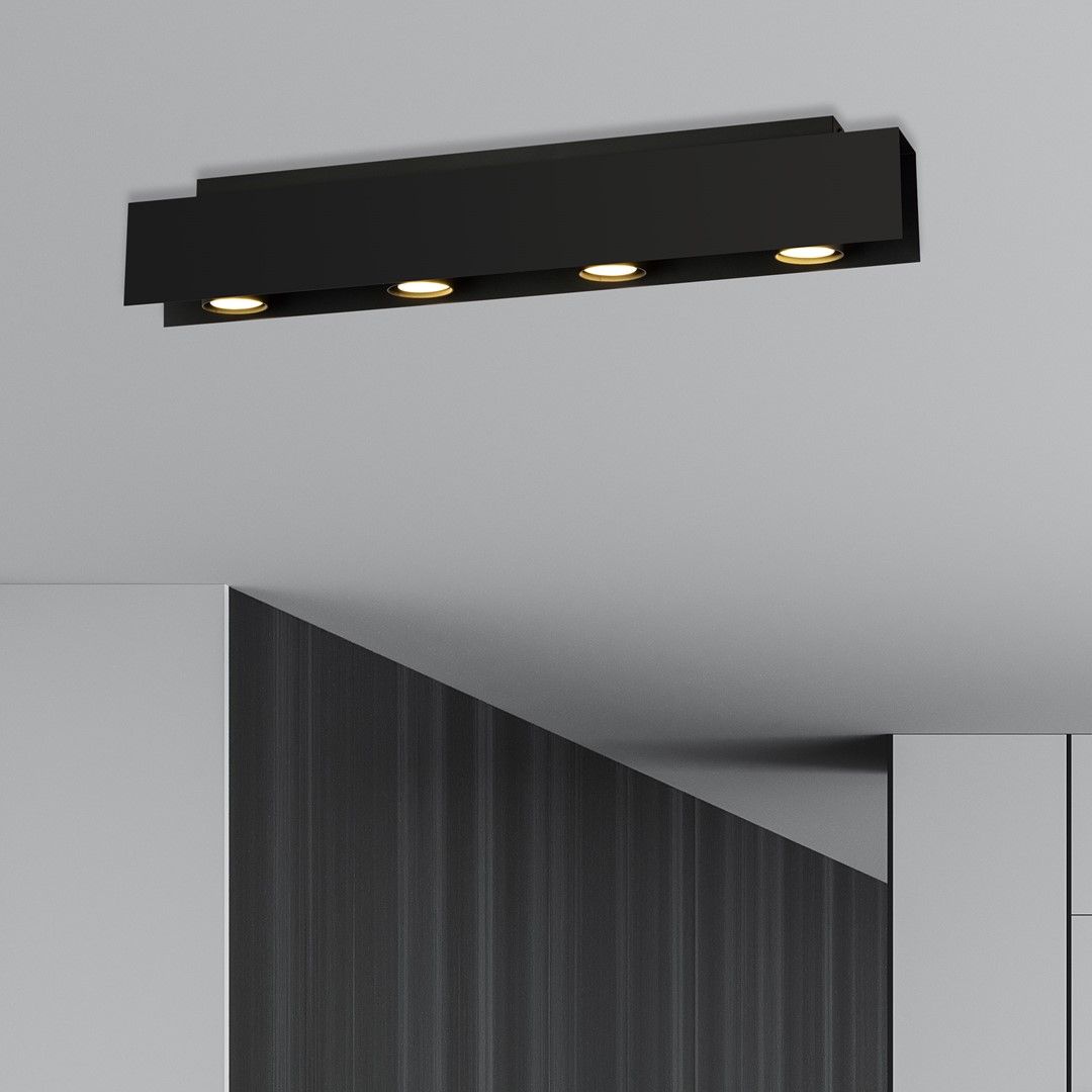 Emibig Stropna svjetiljka KENNO 230V 10W MAX LED GU10 Čelik Crna