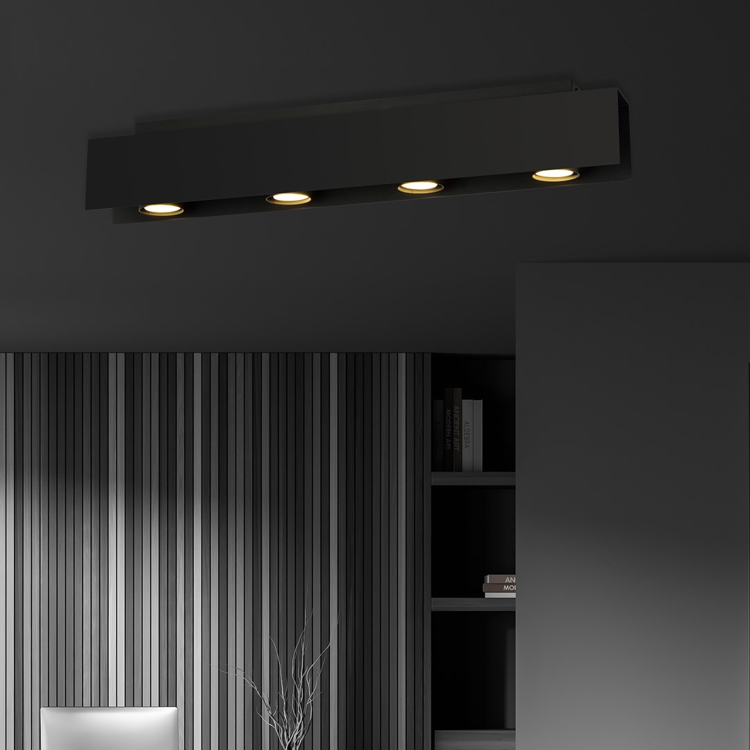 Emibig Stropna svjetiljka KENNO 230V 10W MAX LED GU10 Čelik Crna