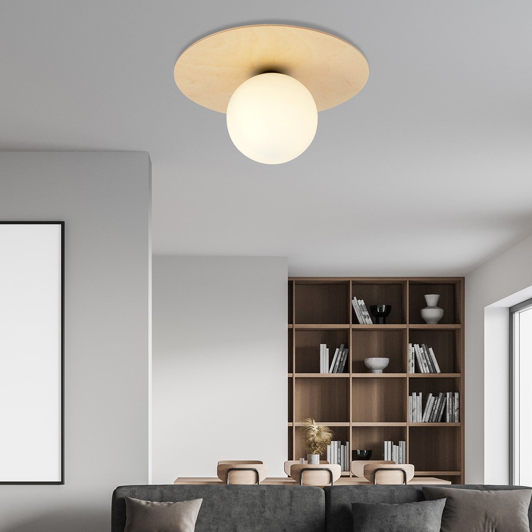 Emibig Stropna svjetiljka KENZO 230V 10W MAX LED E14 Čelik/ Staklo/ Šperploča Smeđa