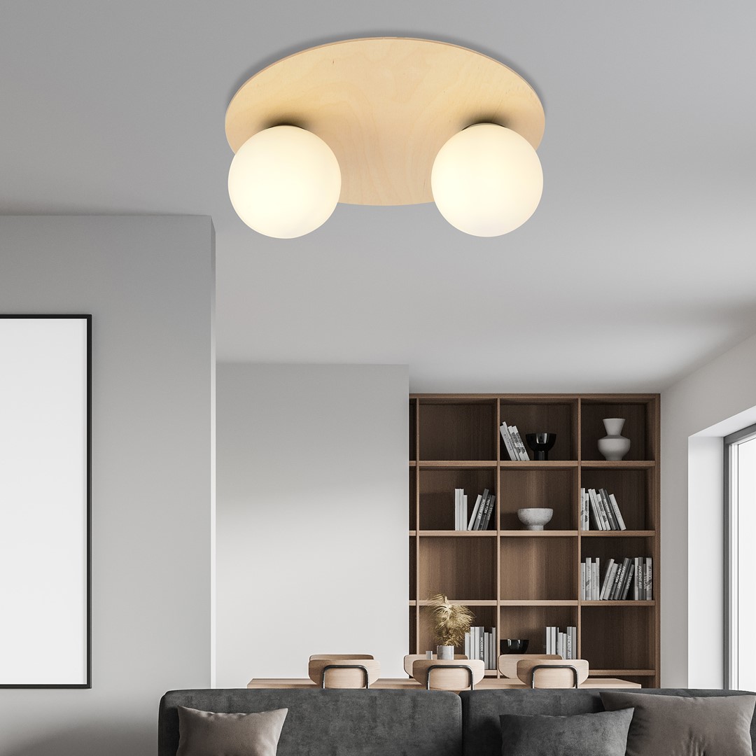 Emibig Stropna svjetiljka KENZO 230V 10W MAX LED E14 Čelik/ Staklo/ Šperploča Smeđa