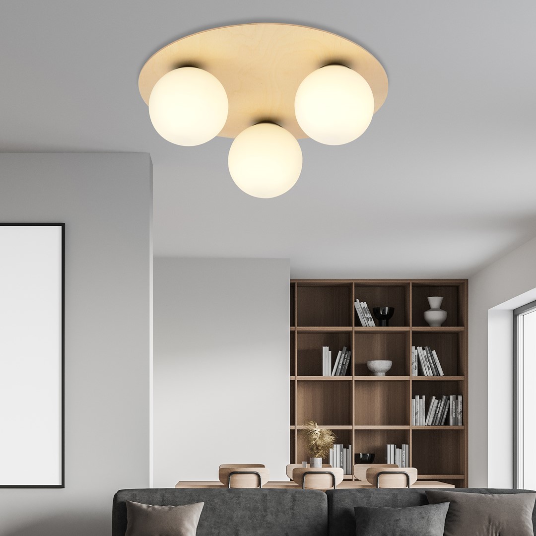 Emibig Stropna svjetiljka KENZO 230V 10W MAX LED E14 Čelik/ Staklo/ Šperploča Smeđa