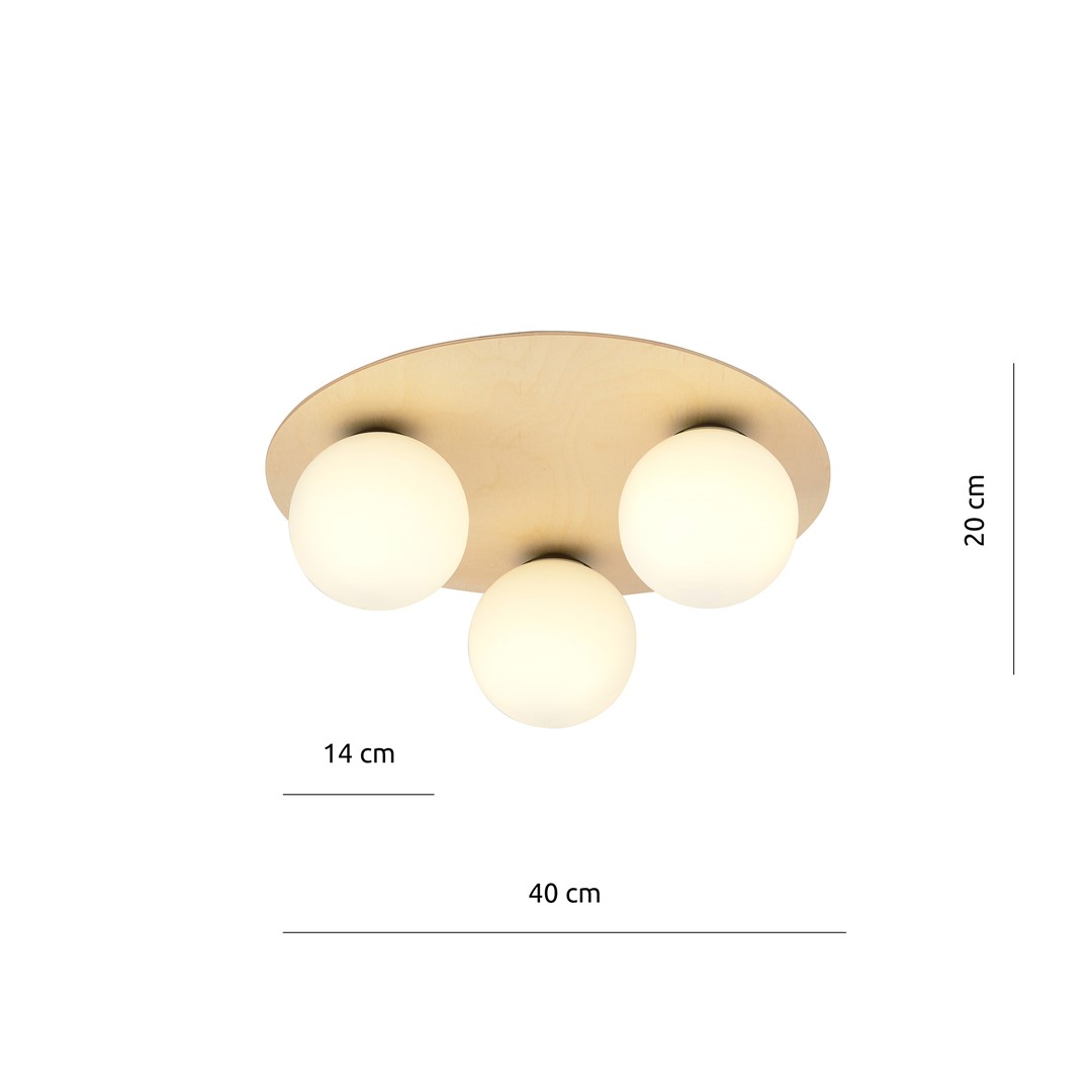 Emibig Stropna svjetiljka KENZO 230V 10W MAX LED E14 Čelik/ Staklo/ Šperploča Smeđa