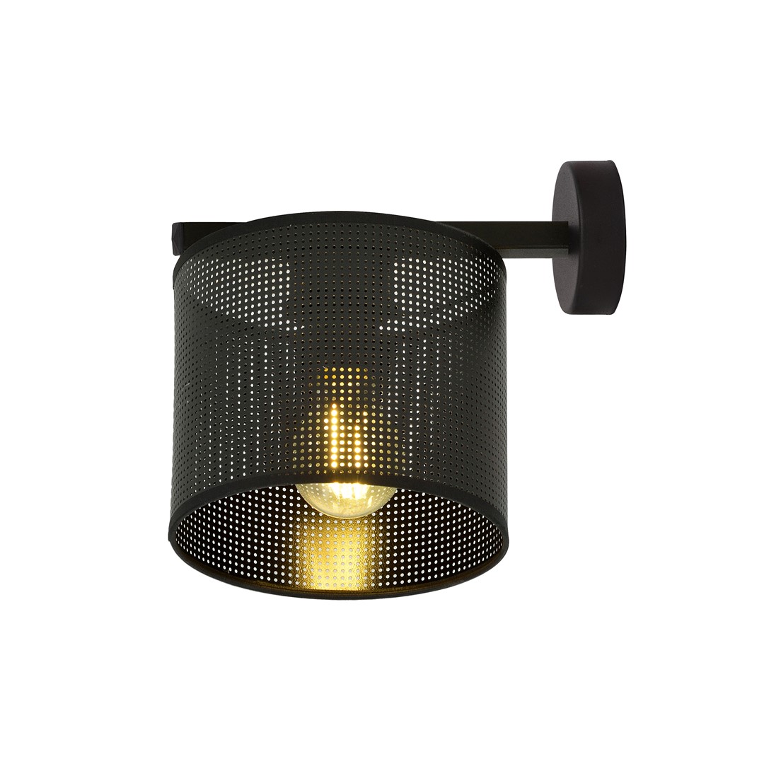 Emibig Zidna lampa JORDAN 230V 15W MAX LED E27 Čelik/ Tkanina Crna