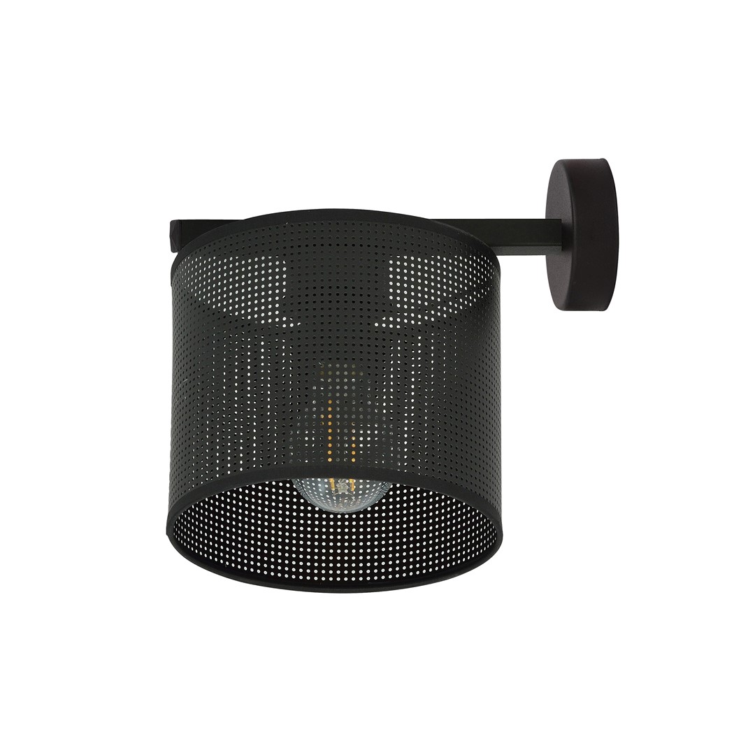Emibig Zidna lampa JORDAN 230V 15W MAX LED E27 Čelik/ Tkanina Crna