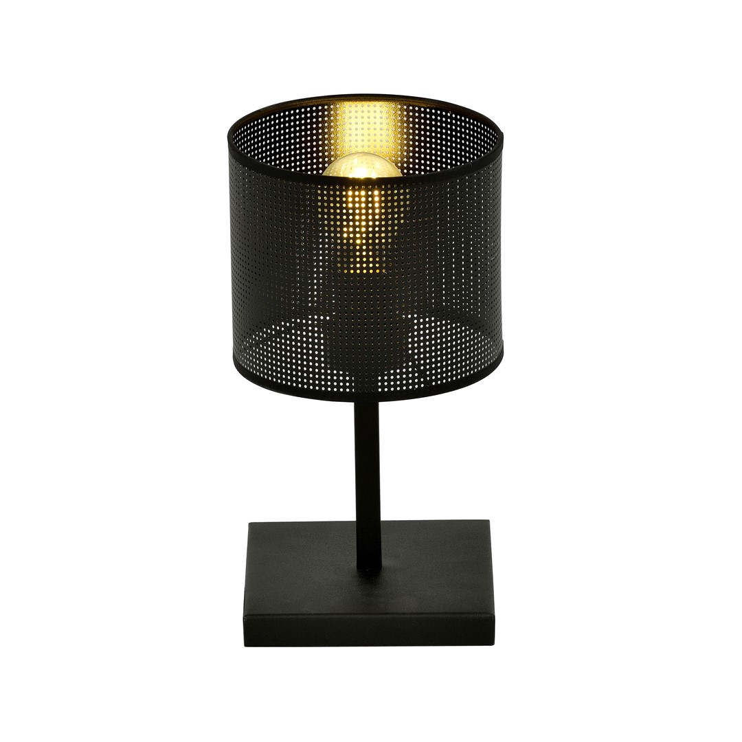 Emibig Stolna lampa JORDAN 230V 15W MAX LED E27 Čelik/ Tkanina Crna
