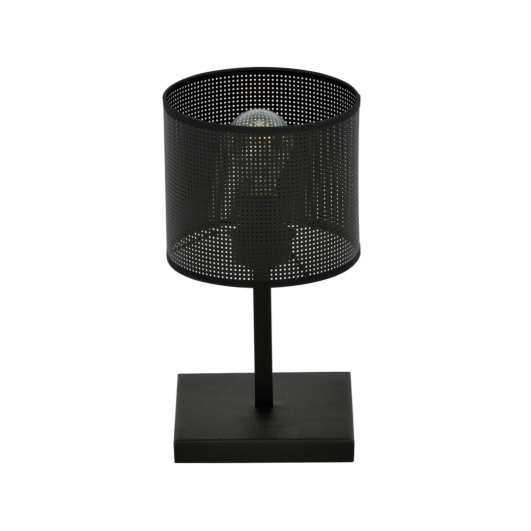 Emibig Stolna lampa JORDAN 230V 15W MAX LED E27 Čelik/ Tkanina Crna