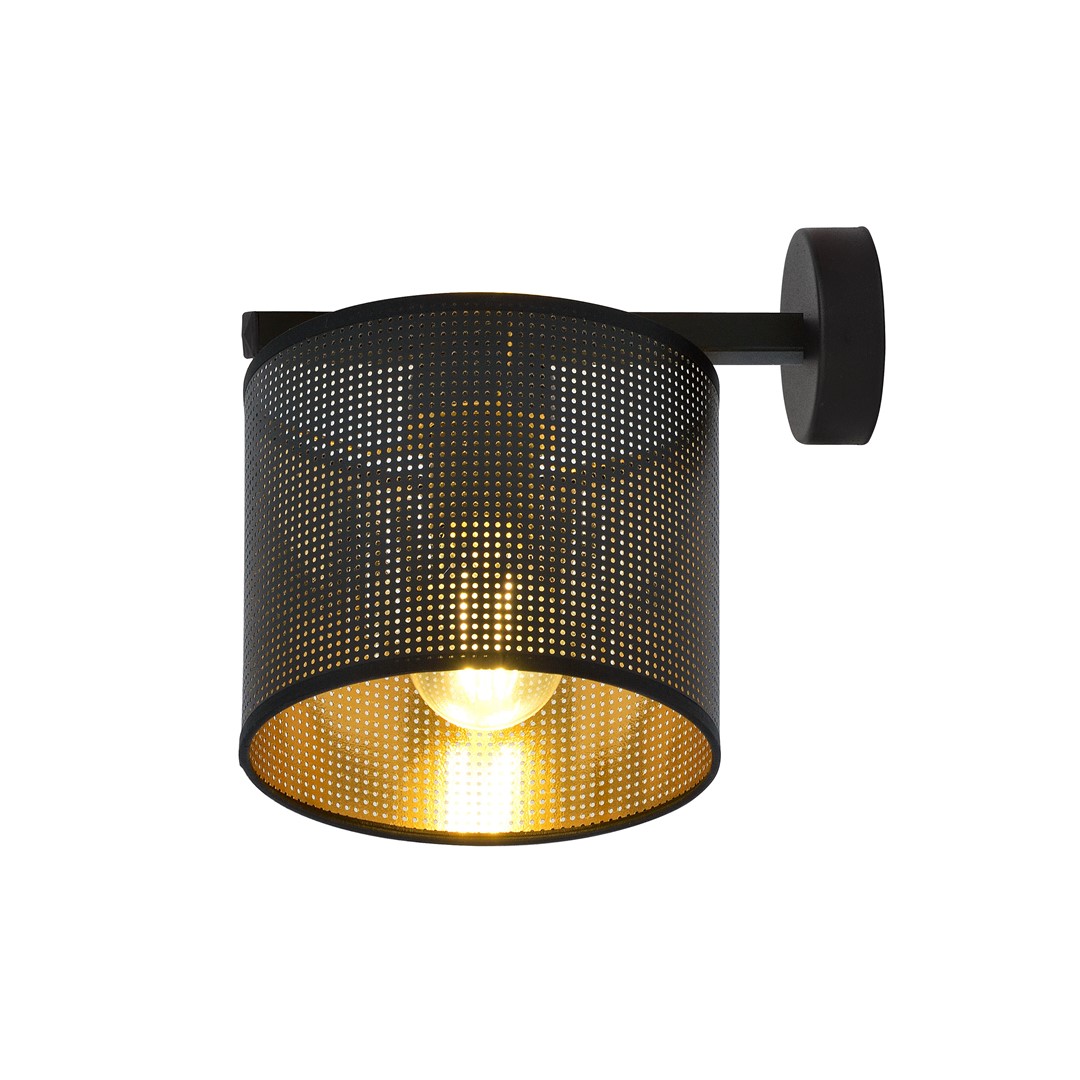 Emibig Zidna lampa JORDAN 230V 15W MAX LED E27 Čelik/ Tkanina Crna