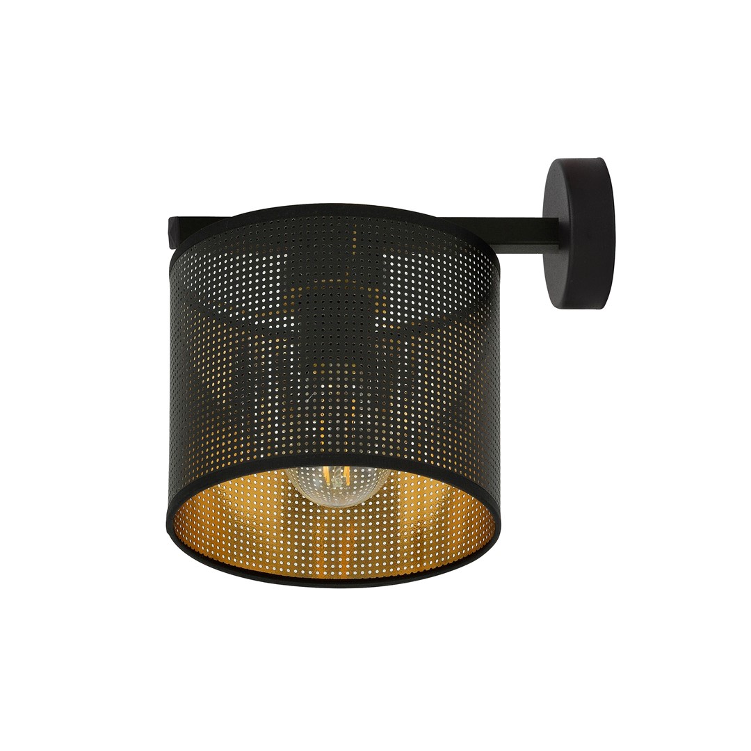 Emibig Zidna lampa JORDAN 230V 15W MAX LED E27 Čelik/ Tkanina Crna