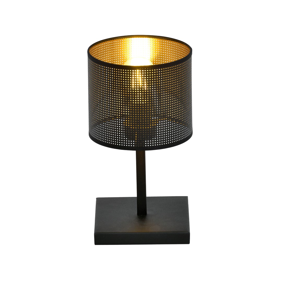 Emibig Stolna lampa JORDAN 230V 15W MAX LED E27 Čelik/ Tkanina Crna