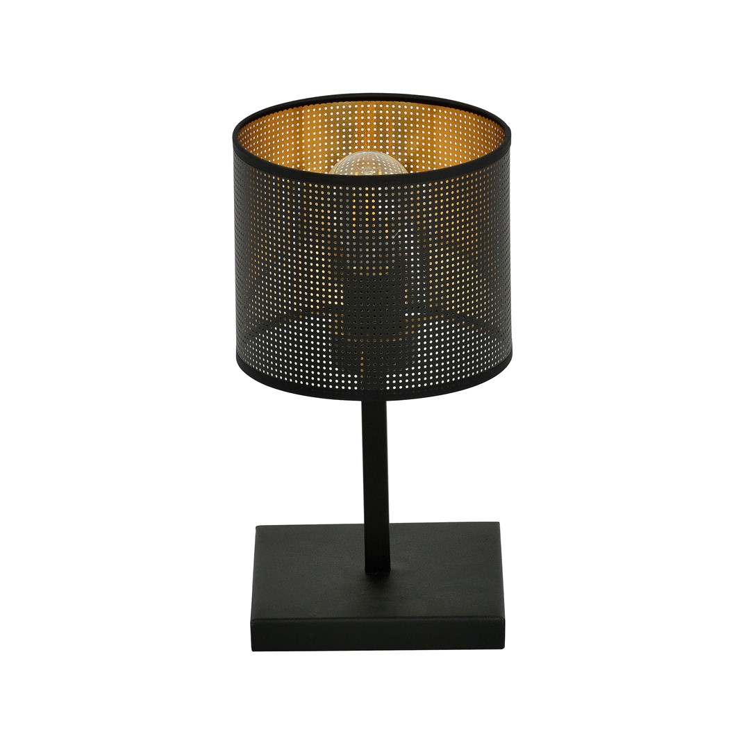Emibig Stolna lampa JORDAN 230V 15W MAX LED E27 Čelik/ Tkanina Crna