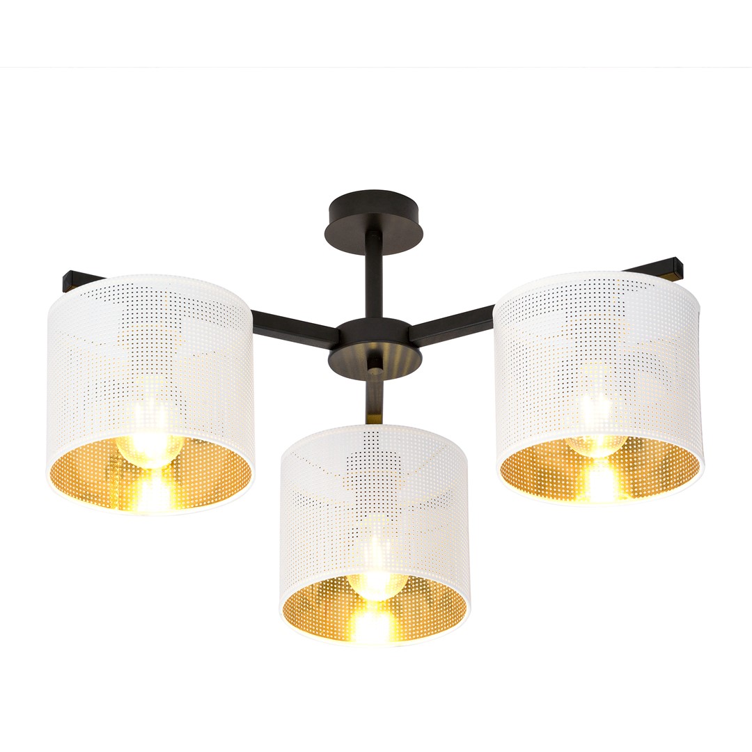 Emibig Stropna svjetiljka JORDAN 230V 15W MAX LED E27 Čelik/ Tkanina Crna