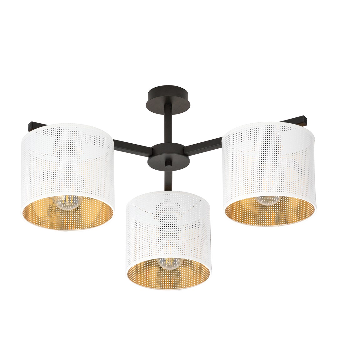 Emibig Stropna svjetiljka JORDAN 230V 15W MAX LED E27 Čelik/ Tkanina Crna