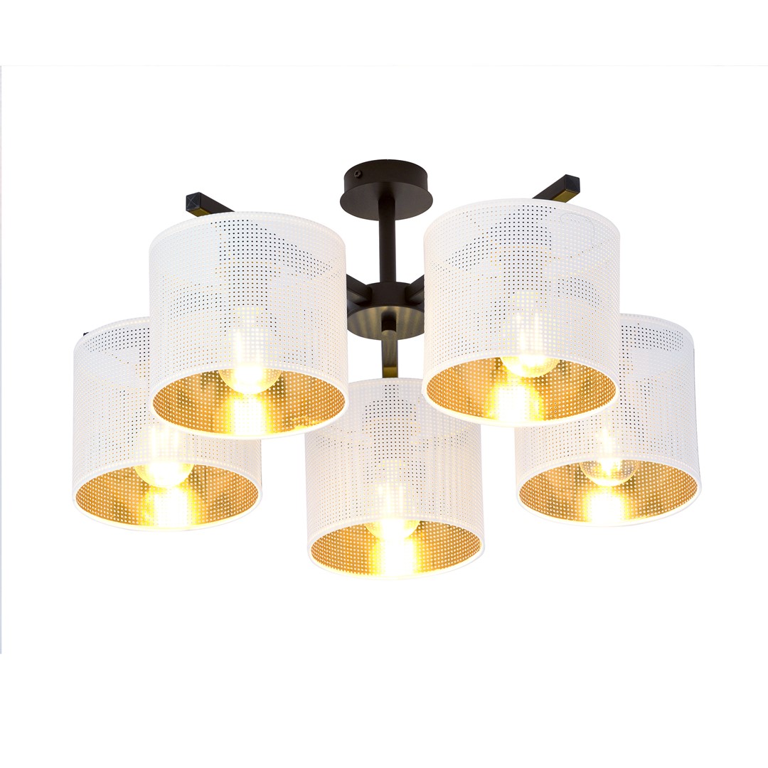 Emibig Stropna svjetiljka JORDAN 230V 15W MAX LED E27 Čelik/ Tkanina Crna