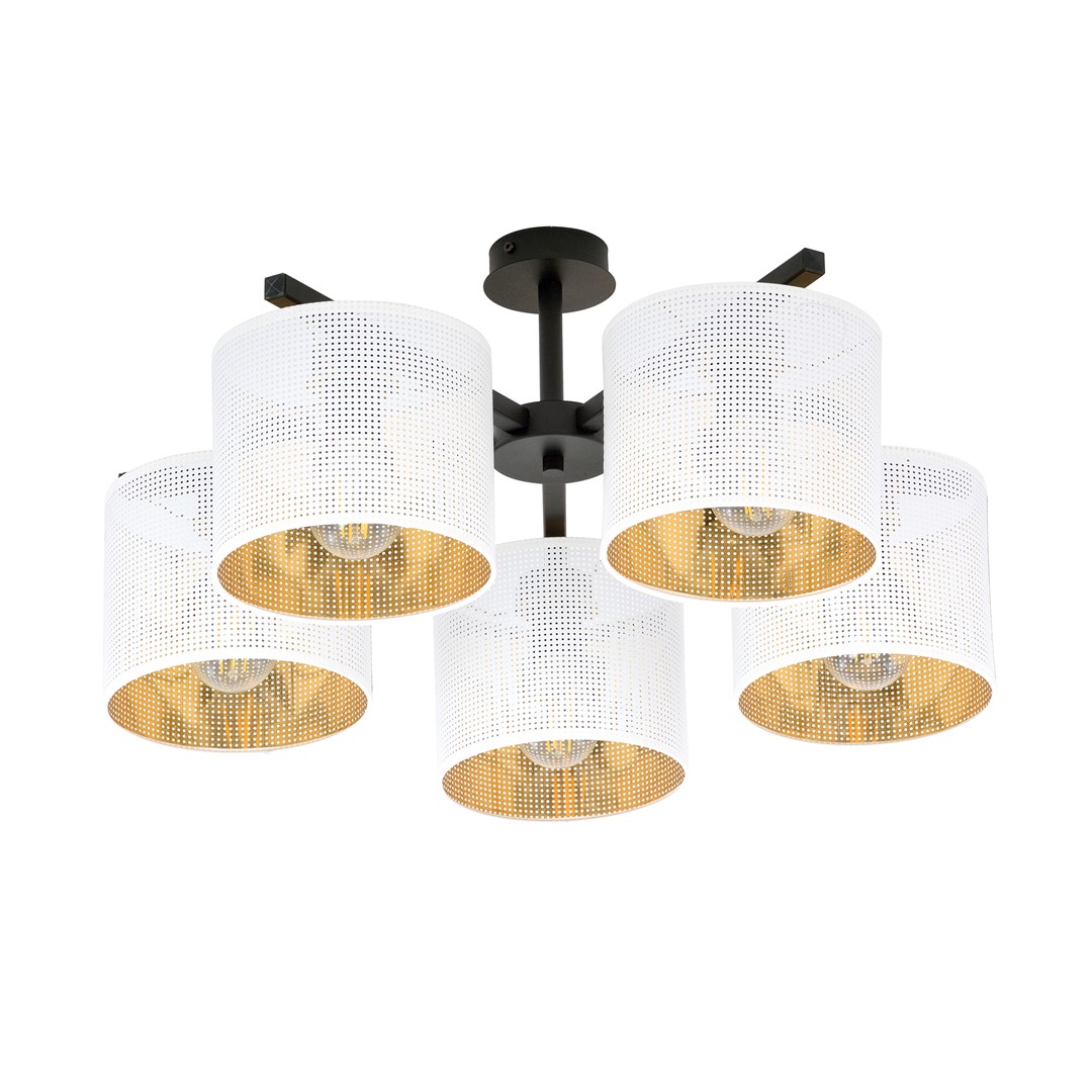 Emibig Stropna svjetiljka JORDAN 230V 15W MAX LED E27 Čelik/ Tkanina Crna