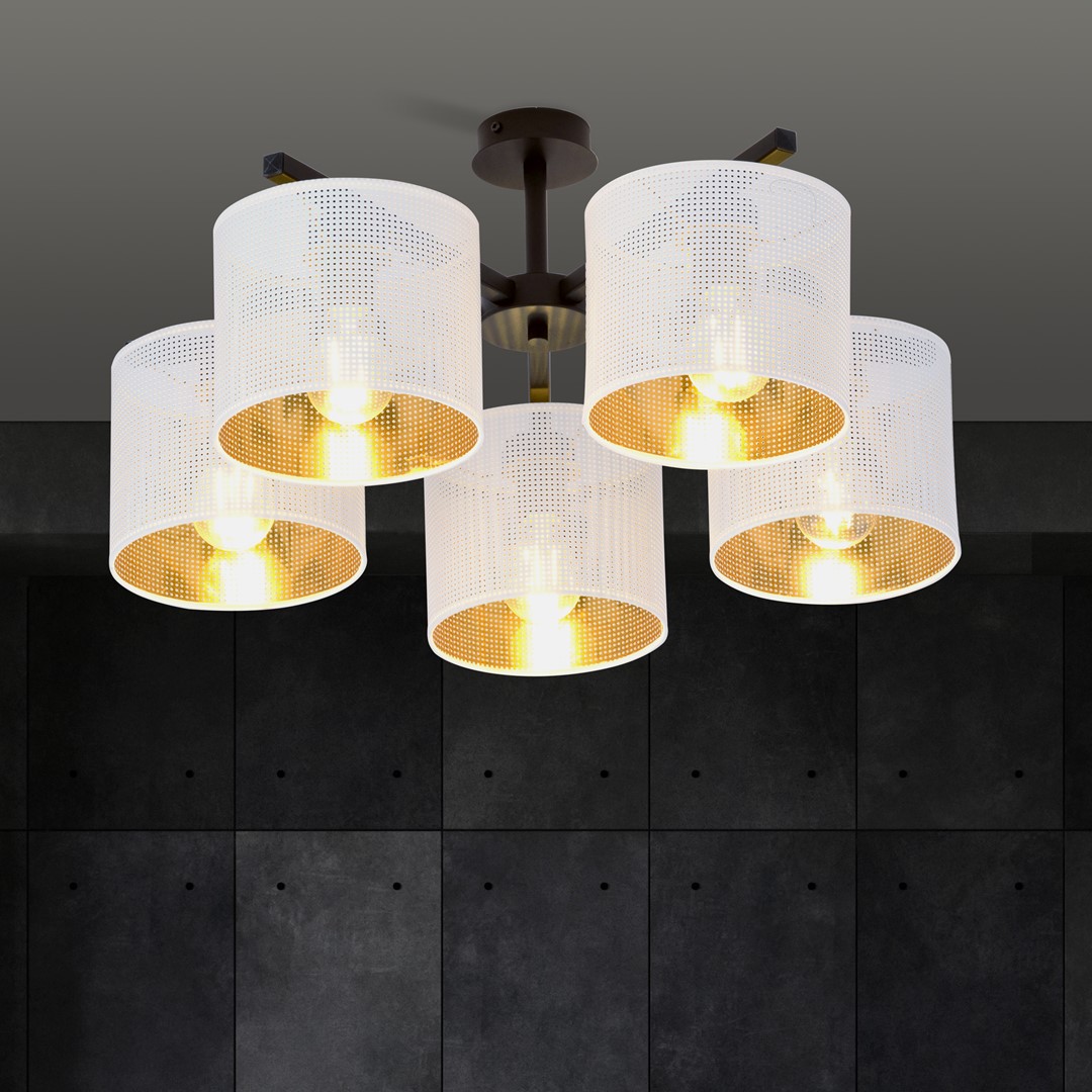 Emibig Stropna svjetiljka JORDAN 230V 15W MAX LED E27 Čelik/ Tkanina Crna