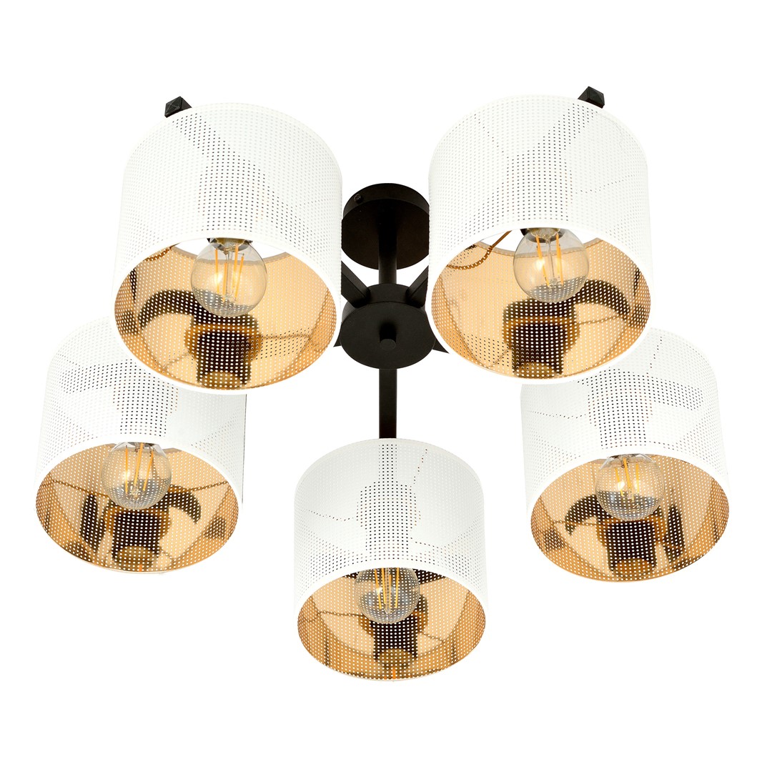 Emibig Stropna svjetiljka JORDAN 230V 15W MAX LED E27 Čelik/ Tkanina Crna