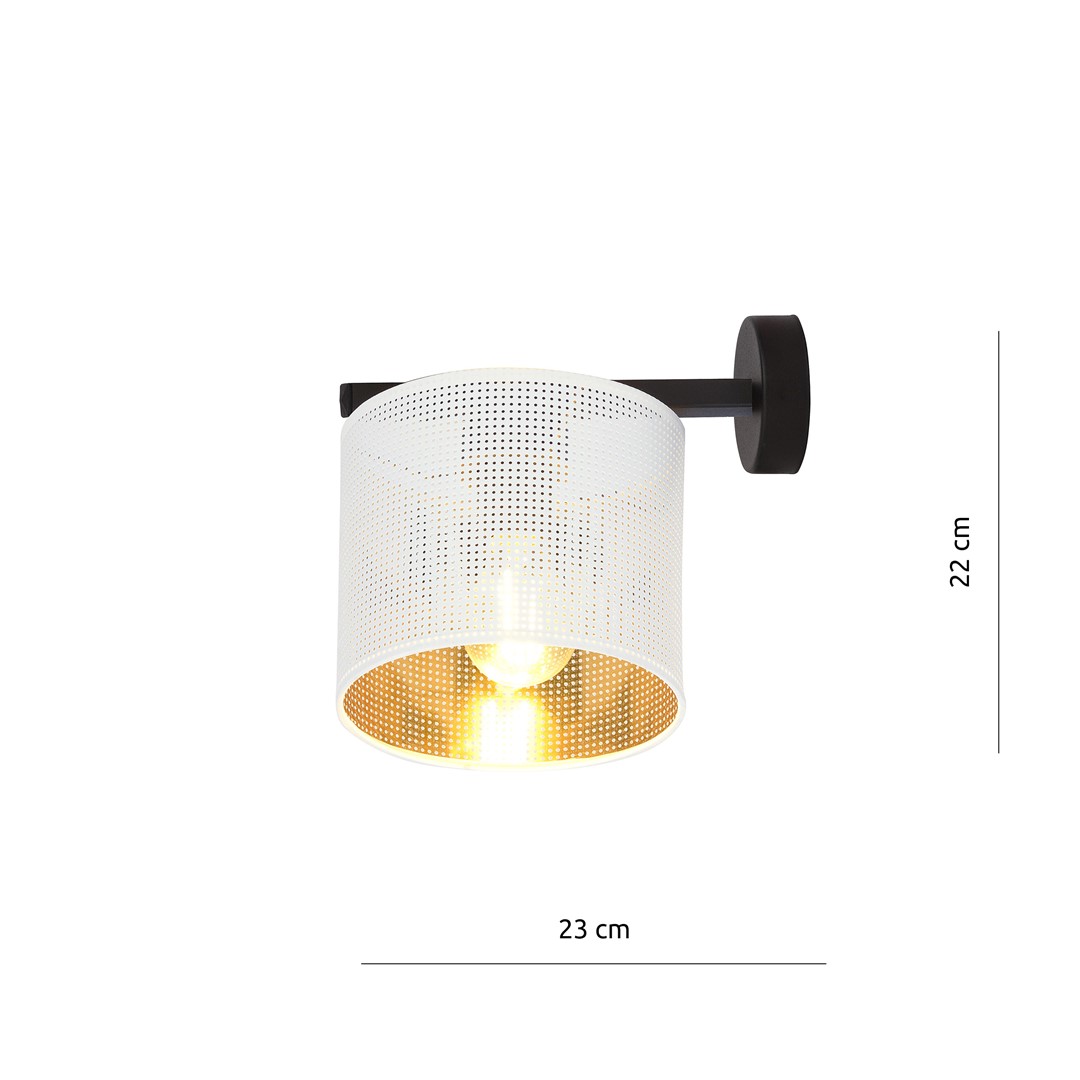Emibig Zidna lampa JORDAN 230V 15W MAX LED E27 Čelik/ Tkanina Crna
