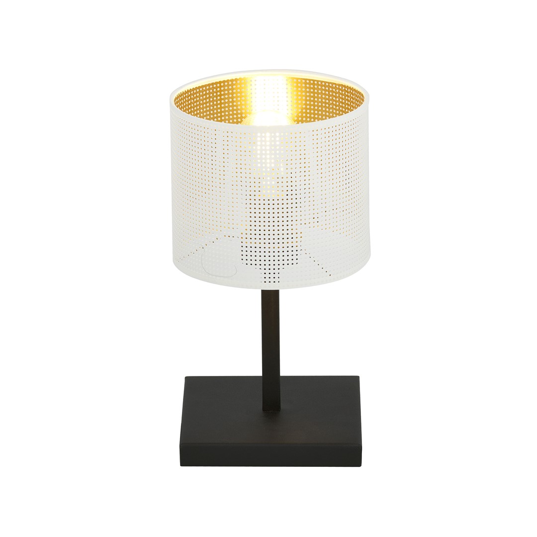 Emibig Stolna lampa JORDAN 230V 15W MAX LED E27 Čelik/ Tkanina Crna