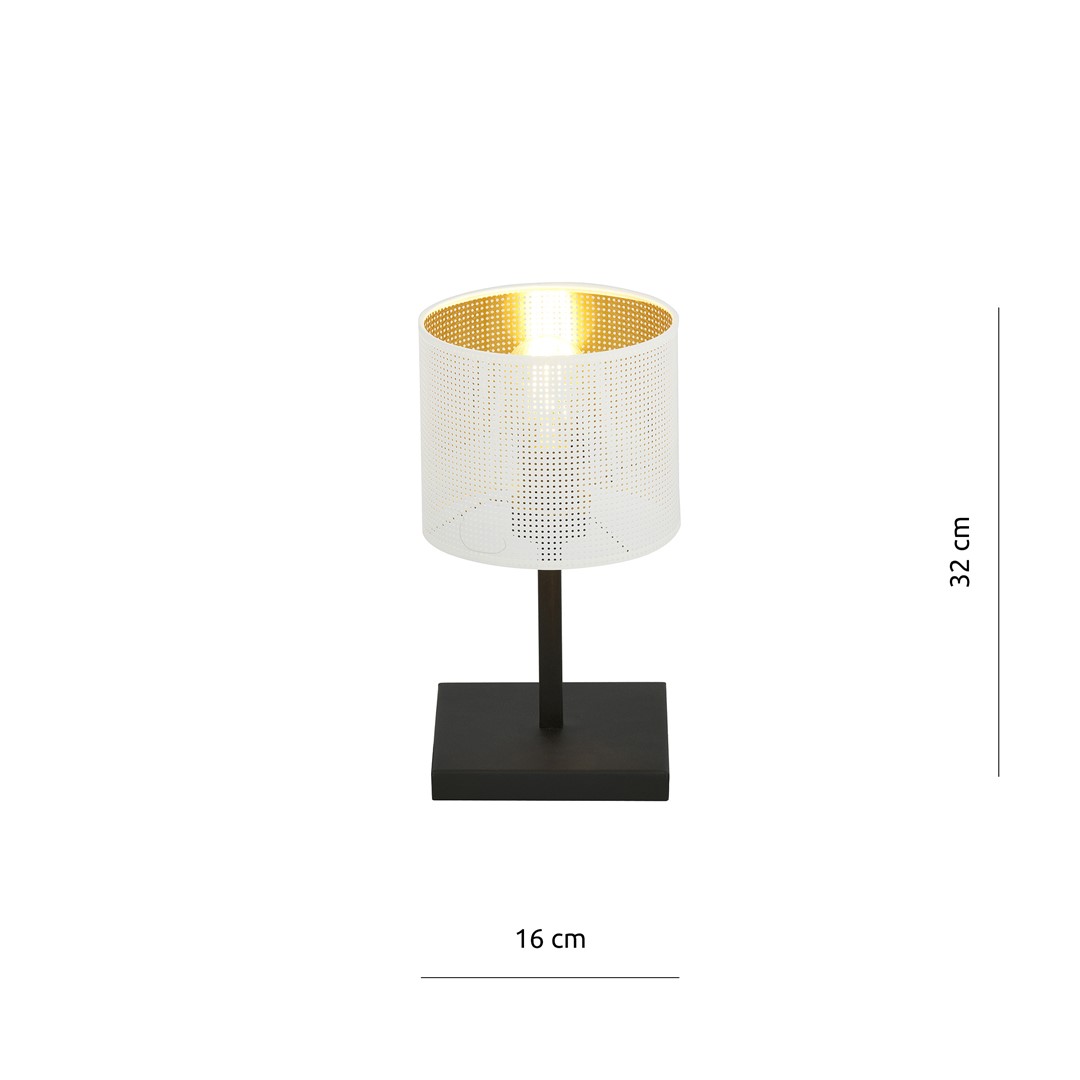 Emibig Stolna lampa JORDAN 230V 15W MAX LED E27 Čelik/ Tkanina Crna
