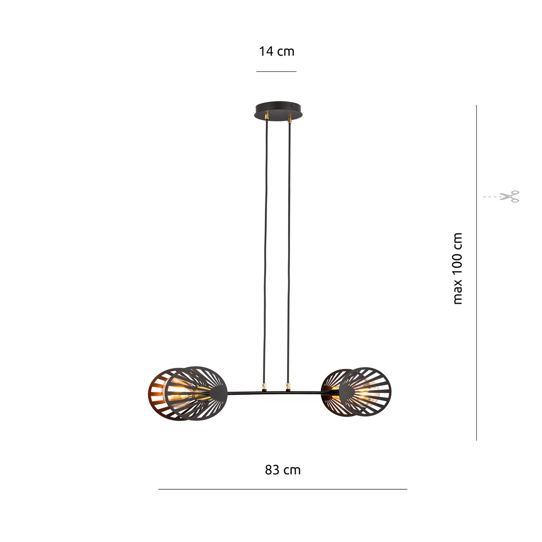 Emibig Visilica PLAYA 230V 15W MAX LED E27 Čelik Crna