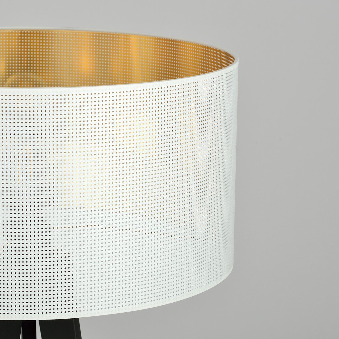 Emibig Podna lampa ASTON 230V 15W MAX LED E27 Čelik/ Tkanina Crna